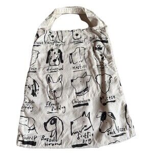 World Market Dog Canvas Tote Dog ￼Breeds  Beige And Black